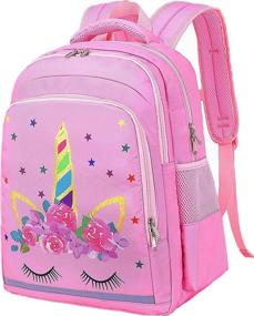 img 4 attached to 🦄 Unicorn Rainbow Backpacks for Preschool, Kindergarten, and Elementary Kids