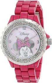 img 3 attached to Sparkling in Pink: Disney Women's 56270-1C Minnie Mouse Enamel Watch