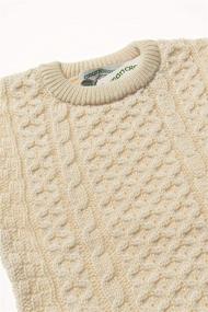 img 2 attached to 🧶 Aran Crafts Kids' Irish Cable Knit Crew Neck Sweater - 100% Merino Wool