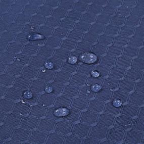 img 1 attached to 🧺 Элегантные вафельные джаккардовые салфетки: водоотталкивающая и стойкая к пятнам полиэстеровая ткань - набор из 4 штук, темно-синий
