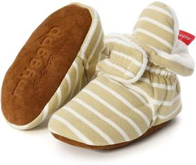 img 2 attached to 👶 LUWU Unisex Baby Cozy Booties with Grippers: Warm Winter Shoes for Ultimate Comfort