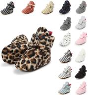 👶 luwu unisex baby cozy booties with grippers: warm winter shoes for ultimate comfort logo