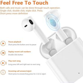 img 2 attached to 🎧 Wireless Bluetooth Earbuds by TOPROAD with Charging Case, Noise Cancelling Mic, for iPhone and Android