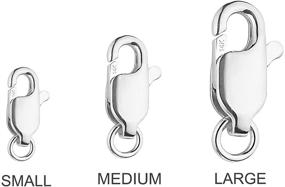 img 2 attached to 🦞 Small, Medium, and Large Replacement Lobster Catch Lock in 14k White Gold