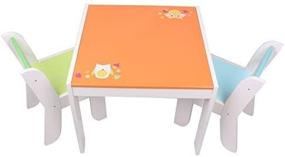 img 3 attached to 🦉 Labebe Wood Toddler Table and Chair Set: Orange Owl Design for 1-5 Year Olds | Ideal Baby Activity Table and Chair | Kid's Desk Chair and Play Table | Includes Kid-Friendly Table Cover and Toys