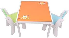 img 2 attached to 🦉 Labebe Wood Toddler Table and Chair Set: Orange Owl Design for 1-5 Year Olds | Ideal Baby Activity Table and Chair | Kid's Desk Chair and Play Table | Includes Kid-Friendly Table Cover and Toys