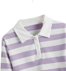 img 2 attached to 👚 Floerns Button Collar Striped Sleeve Girls' Tops, Tees & Blouses for Clothing