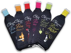 img 2 attached to 🍾 HouseVines First Year of Marriage Milestones: Pack of 6 Unique Wine Bottle Covers for Wedding Gift - Personalize and Celebrate Wedding Firsts, Bridal & Engagement Party Gift