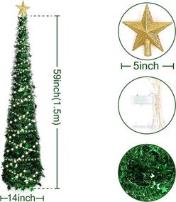 img 2 attached to HAKACC 5-Foot Artificial Christmas Tree with 2 Flash Modes and 🎄 5M LED Lights for Home Holiday Party Decorations - Easy Assembly, Green