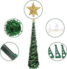 img 3 attached to HAKACC 5-Foot Artificial Christmas Tree with 2 Flash Modes and 🎄 5M LED Lights for Home Holiday Party Decorations - Easy Assembly, Green