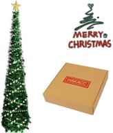 hakacc 5-foot artificial christmas tree with 2 flash modes and 🎄 5m led lights for home holiday party decorations - easy assembly, green logo