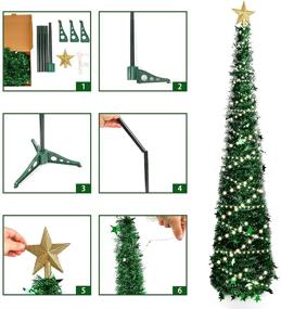 img 1 attached to HAKACC 5-Foot Artificial Christmas Tree with 2 Flash Modes and 🎄 5M LED Lights for Home Holiday Party Decorations - Easy Assembly, Green