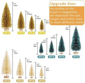 img 3 attached to 🌲 AerWo 24PCS Artificial Mini Christmas Trees: Upgrade Your Winter Decor with Sisal Trees and Wood Base Ornaments in Green, Gold, and Ivory