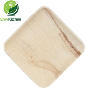 img 1 attached to 🌱 EnviKitchen - Square Plates Set of Areca Palm Leaf - Eco Friendly, All Natural, Compostable, Biodegradable Disposable - Heavy Duty Design for Salads, Desserts, Wedding Party Dinnerware (24x10" & 24x8")