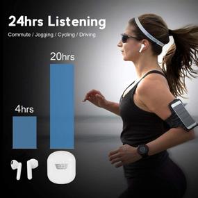 img 1 attached to 🎧 Беспроводные наушники Bluetooth 5.0 с встроенным микрофоном, шумоподавлением, трехмерным стерео звуком, защитой от воды IPX5, вкладыши для ушей, наушники Air Buds с чехлом для зарядки (с индикацией заряда) для iPhone/Android