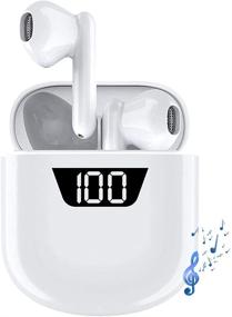 img 4 attached to 🎧 Bluetooth 5.0 Wireless Earbuds with Built-in Mic, Noise Cancelling, 3D Stereo Headsets, IPX5 Waterproof, In-Ear Ear Buds, Air Buds with Charging Case (Power Display) for iPhone/Android