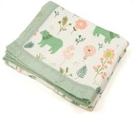 🌼 flower bear muslin swaddle blankets - 4-layer baby quilt for boys, girls, and toddlers - multi-purpose everything blanket - stroller cover - extra large size: 43"x45 logo