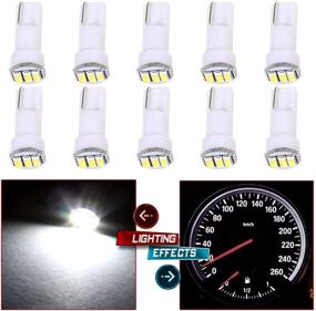 img 4 attached to Upgrade Your Dash Lights with cciyu 10 Pack White T5 73 Wedge LED Bulbs