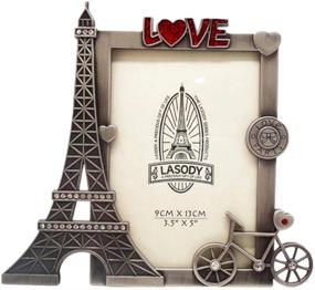 img 2 attached to 🗼 Eiffel Tower Metal Bike Love Picture Frames for Office Desk Ornaments (Eiffel Tower)