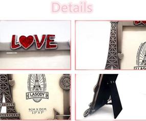 img 1 attached to 🗼 Eiffel Tower Metal Bike Love Picture Frames for Office Desk Ornaments (Eiffel Tower)