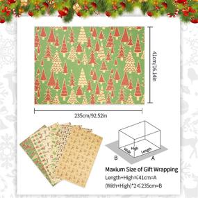 img 2 attached to 🎁 Joyoldelf Kraft Christmas Wrapping Paper Rolls - 6 Rolls, 16.14"x 92.52" Gift Wrap, Christmas Elements Collection