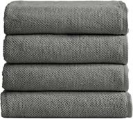 acacia collection: 100% cotton quick-dry bath towel set (30 x 52 inches) - highly absorbent, textured popcorn weave bath towels in dark grey (set of 4) logo