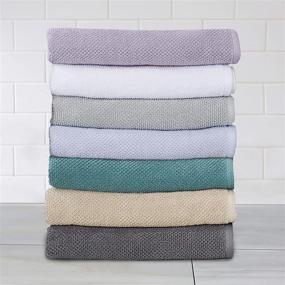 img 1 attached to Acacia Collection: 100% Cotton Quick-Dry Bath Towel Set (30 x 52 inches) - Highly Absorbent, Textured Popcorn Weave Bath Towels in Dark Grey (Set of 4)