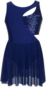 img 4 attached to 👗 IEFiEL Girls' Active Wear: Sequin Chiffon Leotard Dressing for Fashionable Activities