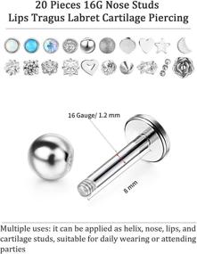 img 3 attached to Pieces Stainless Crystal Piercing Jewelry