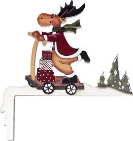 img 3 attached to 🦌 Khevga Wooden Reindeer with Scooter Christmas Door Decoration - Festive Door Frame Decor for Christmas - Enhance Your Christmas Door Décor