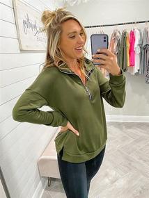 img 3 attached to Stylish and Casual: PRETTYGARDEN Women's 1/4 Zip Pullover Sweatshirt for Activewear and Running