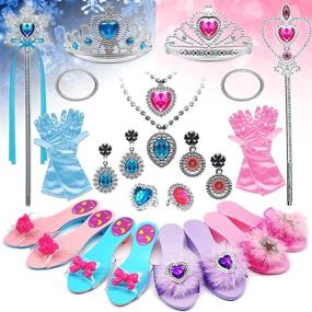 img 4 attached to 👑 Заставьте свою маленькую принцессу сиять блеском с помощью ENJOYBOT принцесс-туфель и ювелирных изделий.