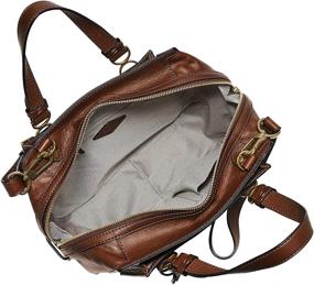 img 3 attached to Fashionably Chic: Fossil Women's Brooke Leather Satchel Purse Handbag