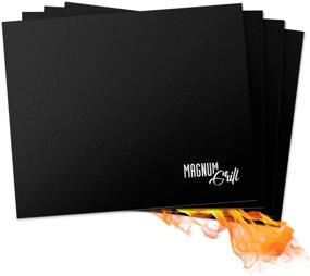 img 4 attached to 🔥 Premium Non-Stick Grill Mats - 4 Pack - Magnum Grill Grilling Accessories - Suitable for Gas, Charcoal, and Electric Grills - Outdoor Barbecue, 11.5 x 14 BBQ Grill Mat - Reusable Grill Pad