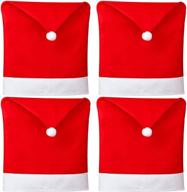 🎅 santa hat christmas chair covers - set of 2 / 4, perfect for festive restaurant, kitchen, wedding, ceremony, banquet, and dining decorations in hotels, living rooms, bedrooms, and more! logo