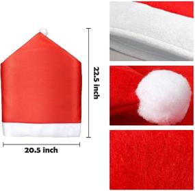 img 3 attached to 🎅 Santa Hat Christmas Chair Covers - Set of 2 / 4, Perfect for Festive Restaurant, Kitchen, Wedding, Ceremony, Banquet, and Dining Decorations in Hotels, Living Rooms, Bedrooms, and More!