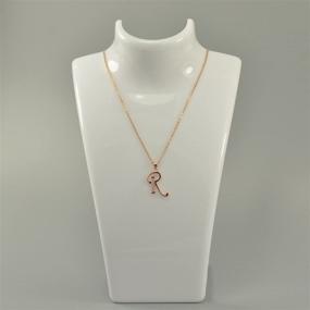 img 3 attached to 💎 Stunning Paialco Jewelry: 14K Rose Gold-Plated Sterling Silver Initial Alphabet Pendant Necklace 18