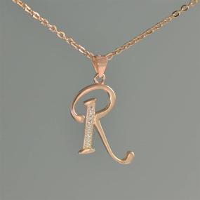 img 2 attached to 💎 Stunning Paialco Jewelry: 14K Rose Gold-Plated Sterling Silver Initial Alphabet Pendant Necklace 18