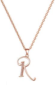 img 4 attached to 💎 Stunning Paialco Jewelry: 14K Rose Gold-Plated Sterling Silver Initial Alphabet Pendant Necklace 18