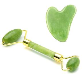 img 4 attached to Оживите свою кожу с Wonderwin Jade Roller & Gua Sha Set - инструменты для лицевого массажа для расслабления, уменьшения морщин и общего облегчения всего тела