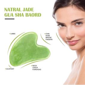 img 1 attached to Оживите свою кожу с Wonderwin Jade Roller & Gua Sha Set - инструменты для лицевого массажа для расслабления, уменьшения морщин и общего облегчения всего тела