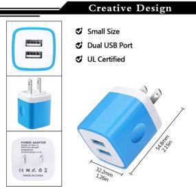 img 3 attached to Набор из 3-х USB-зарядных устройств для настенных розеток с 2-мя портами 2.1A: быстрые зарядные адаптеры для iPhone 12/11 Pro Max, Samsung Galaxy S21