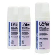 lafe's natural deodorant 3oz roll-on - aluminum free for men & women, paraben & baking soda free, 24-hour protection with lavender & aloe - formerly soothe, 3 pack, packaging may vary logo