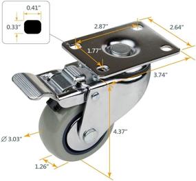 img 2 attached to 🔧 3 Inch Swivel Polyurethane Caster by POWERTEC, Model 17208