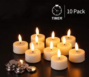 img 4 attached to 🕯️ Eywamage Real Flame Wax Timer Tealights: Includes Batteries, Flickering LED Votives for Romantic Wedding Decor - 400 H Battery Life & D 1.6