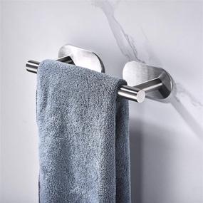 img 3 attached to 🛁 Nolimas Brushed Nickel Self Adhesive Bath Hand Towel Bar Single Bars Towel Rack Rod Classic Stainless Steel - Easy Installation, No Drilling - Ideal for Bathroom, Kitchen, and Toilet - 9inch