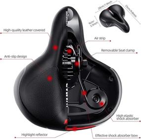 img 3 attached to 🚲 Comfortable Black Waterproof Gel Bike Saddle Seat Cushion for Men and Women - Wide 9.8x7.9in, Soft 3.5in Thick Bicycle Seat for City Mountain Bike MTB - Includes Installation Tools