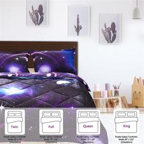 img 2 attached to 🌌 Galaxy Purple Comforter Sets Twin 3 Pcs for Boys and Girls, Kids Twin Size Galaxy Bedding Sets, Purple Space Bedspread Quilt Comforter Sets, Twin Purple Galaxy Comforter Sets for Space Theme Décor