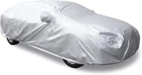 img 4 attached to 🚗 uxcell 3XL Car Cover - Silver Tone, 190T Outdoor Weatherproof, Scratch & Rain Resistant, Snow & Heat Protective, Mirror Pocket - 490 x 180 x 160cm