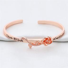 img 2 attached to 🧛 Vampire-Inspired Jewelry: POTIY Vampire Fans Gift - Team Klaus, Elijah, Rebekah - Always and Forever Flower Bracelet for Women and Girls